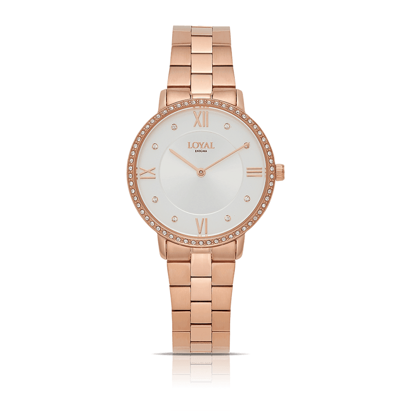 Loyal Women's Enigma Rose PVD Quartz Dress Watch Silver Dial - Wallace Bishop