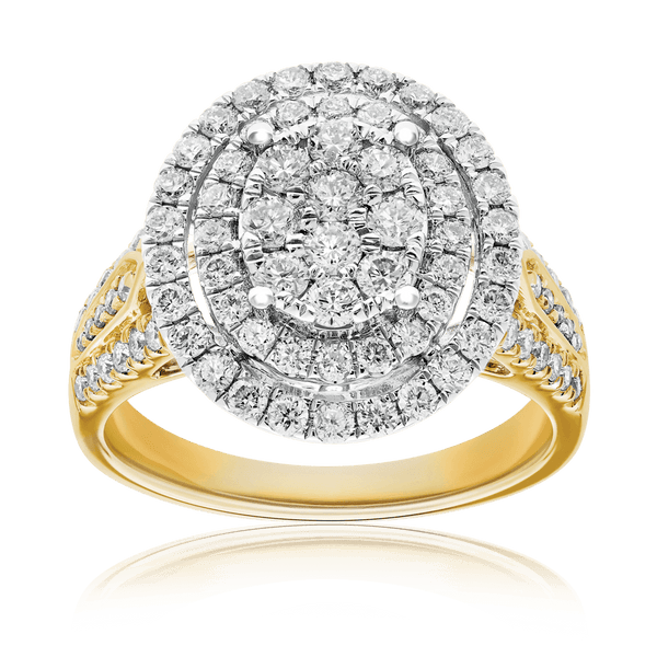 Oval Shape Diamond Dress Ring in 9ct Yellow Gold 1.25ct - Wallace Bishop