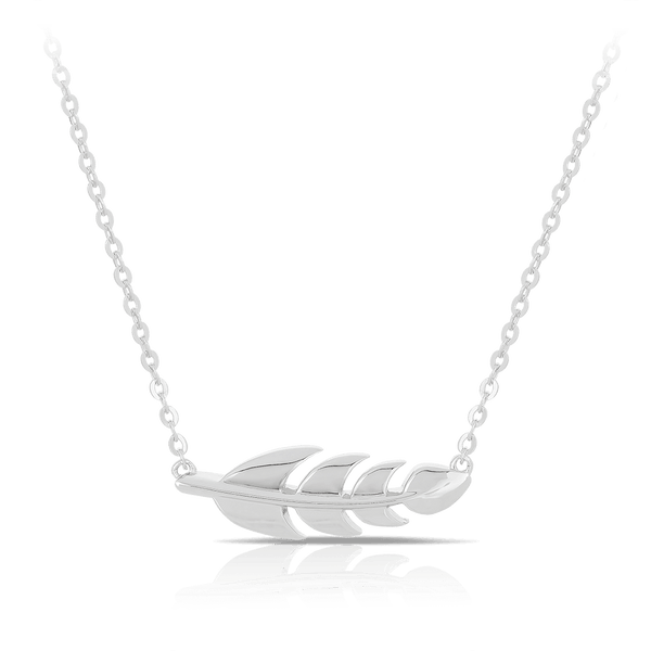 Polished Leaf Necklace in Sterling Silver - Wallace Bishop