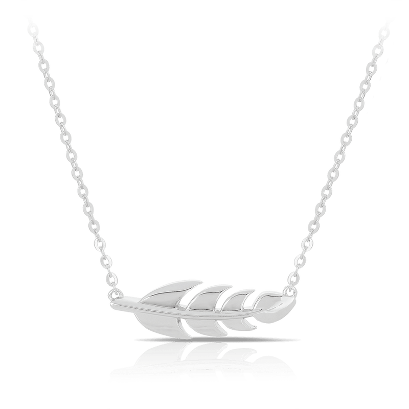 Polished Leaf Necklace in Sterling Silver - Wallace Bishop