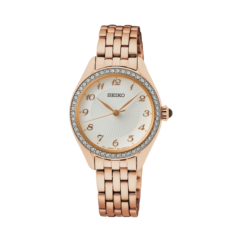 Seiko Caprice Women's 29mm Rose PVD Quartz Watch SUR396P - Wallace Bishop