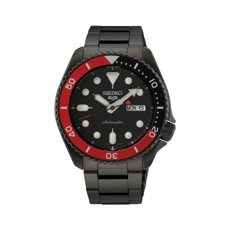 Seiko Seiko 5 Special Edition 'Supercars' Men's 40mm Black & Steel Automatic Watch SRPH53K