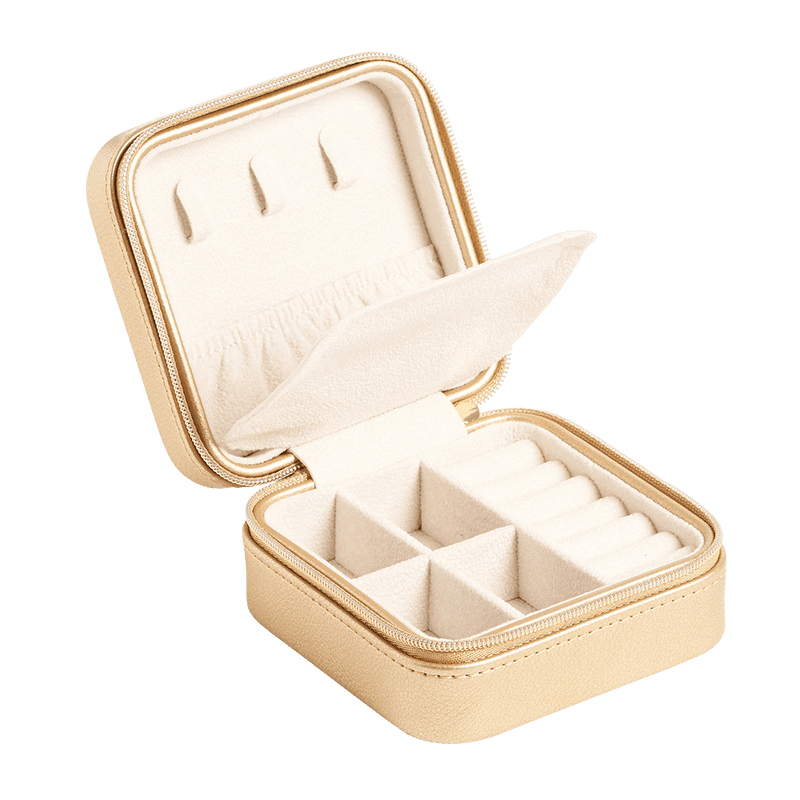 Square Zip Gold Travel Case - Wallace Bishop