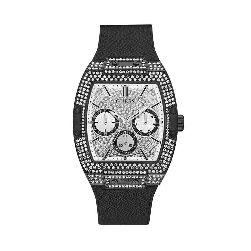 Guess Unisex Black and Steel Quartz Watch GW0048G1