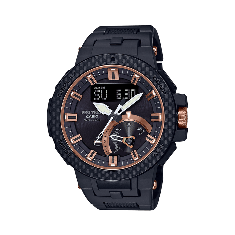 Casio Men's Outdoor Black and Steel Analogue Digital Sport Watch Black Dial