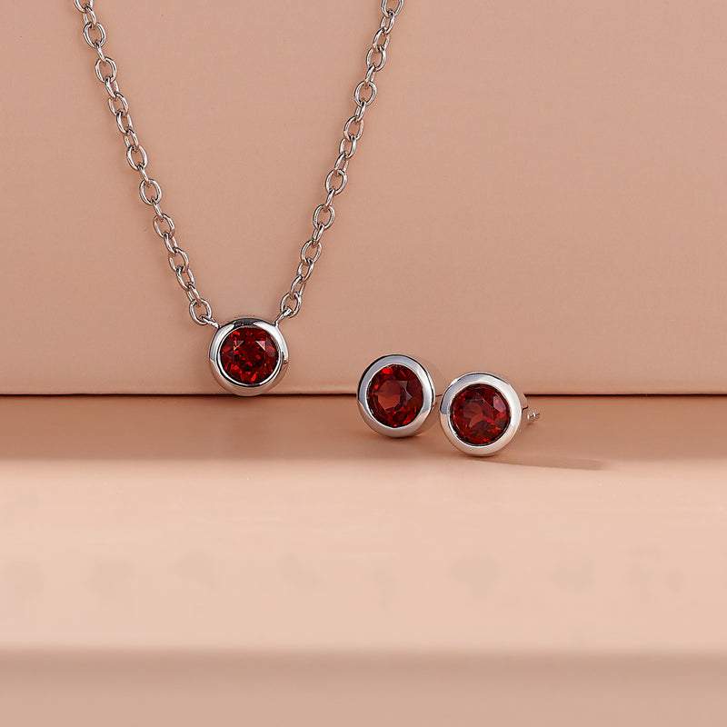 Created Ruby Necklace in Sterling Silver