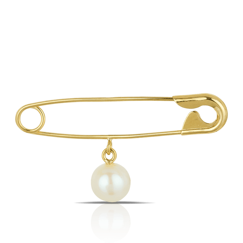 9ct Yellow Gold and Pearl Brooch