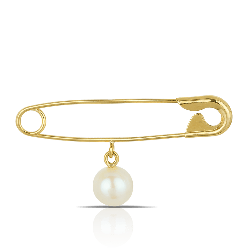 Gold and pearl online brooch