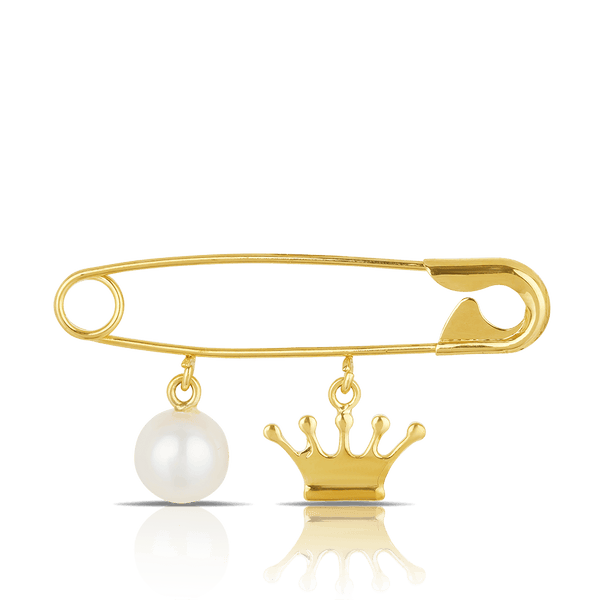 9ct Yellow Gold and Pearl Brooch