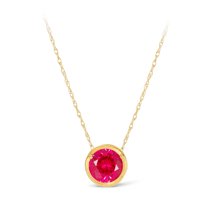 Garnet & Diamond Reversible Necklace set in 9ct Yellow Gold