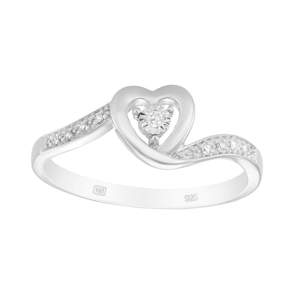 I Will® Diamond Heart Ring in Sterling Silver