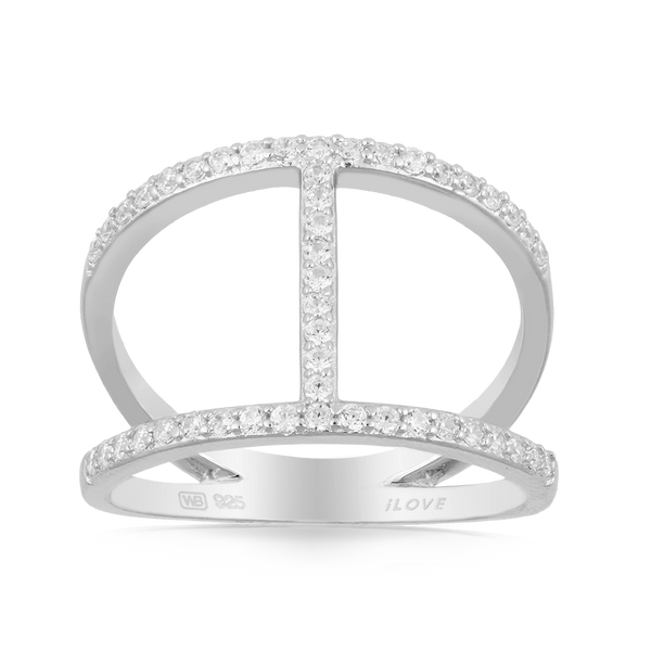 Swarovski Zirconia Dress Ring set in Sterling Silver.