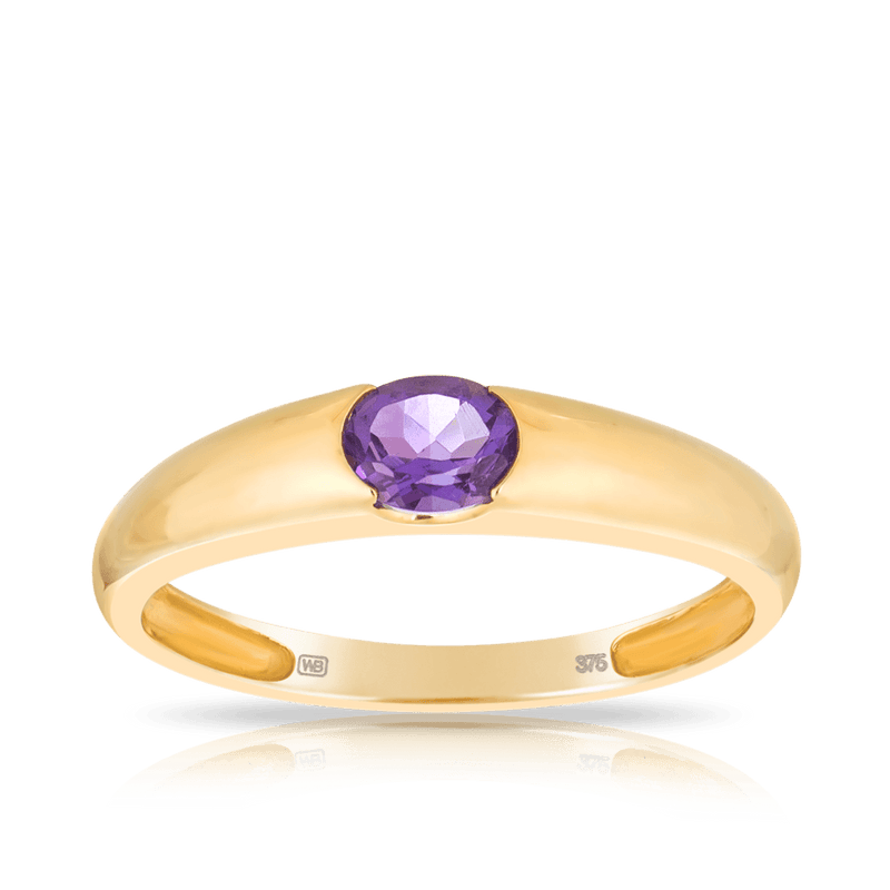Amethyst Dress Ring set in 9ct Yellow Gold