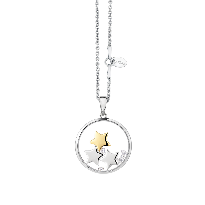 ASTRA Lucky Stars Cubic Zirconia Pendant in Sterling Silver