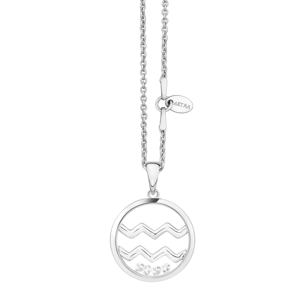 Silver Aquarius Zodiac Pendant - Azendi