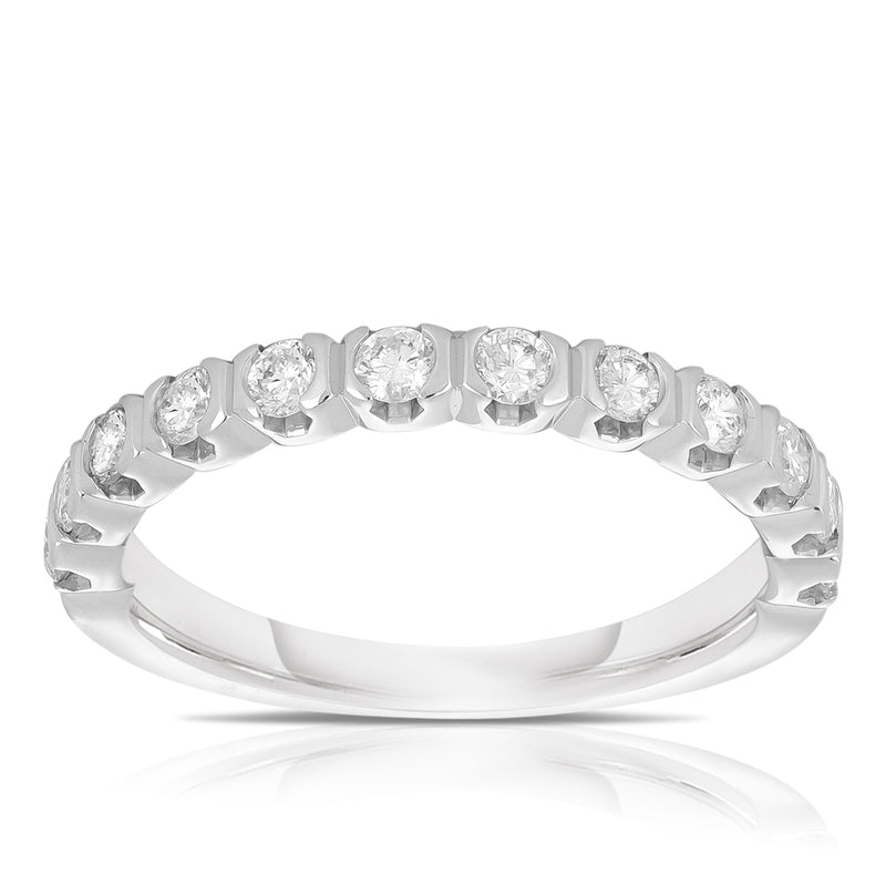 Round Brilliant Cut Diamond Wedding & Anniversary Ring in 18ct White Gold