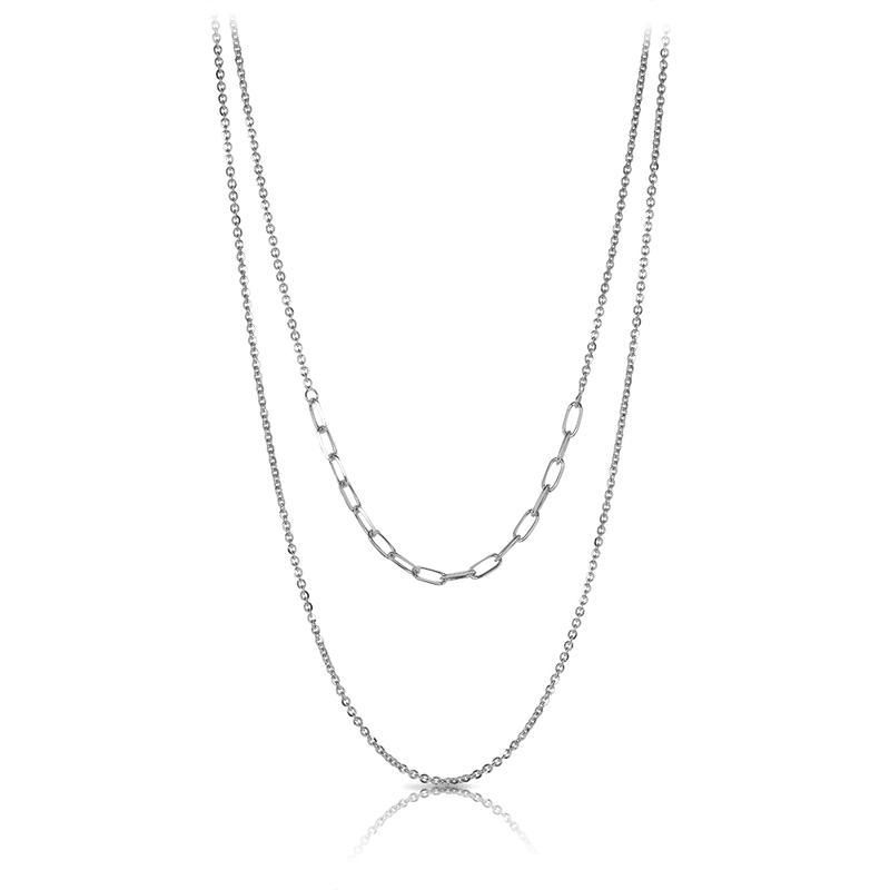 Double strand necklace in Sterling Silver