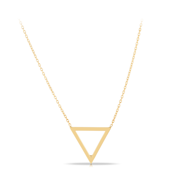 9ct Yellow Gold Triangle Pendant Necklace