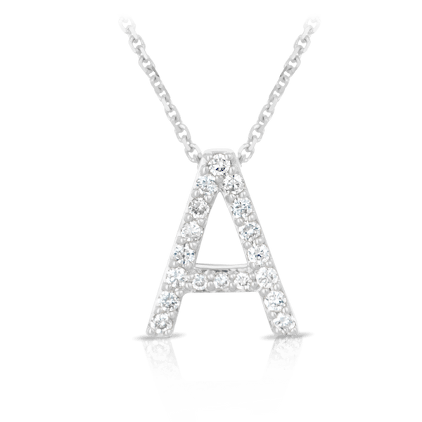 Cubic Zirconia Inital Pendant Set in Sterling Silver