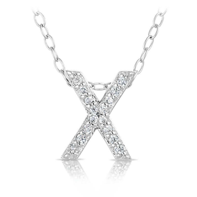 Cubic Zirconia Inital Pendant Set in Sterling Silver