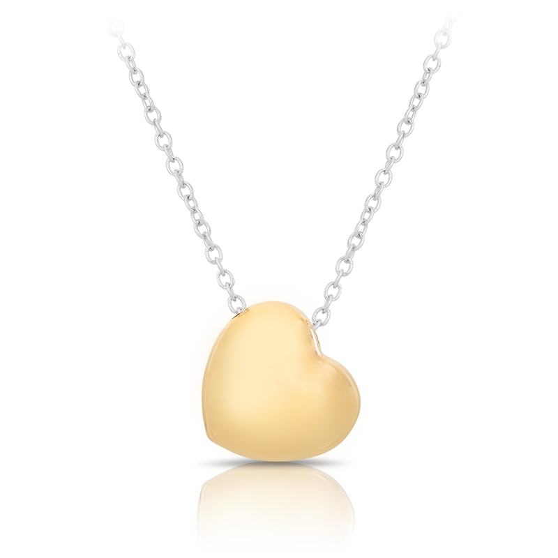 Gold Plated Heart Necklace made in Sterling Silver