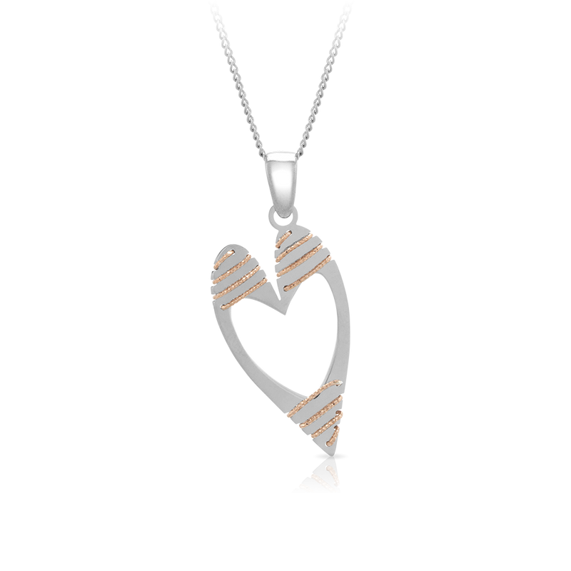 Heart Pendant in Sterling Silver & Gold Plated