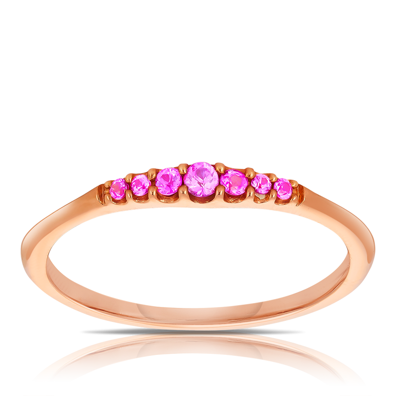 9ct Rose Gold Claw Set Sapphire Ring