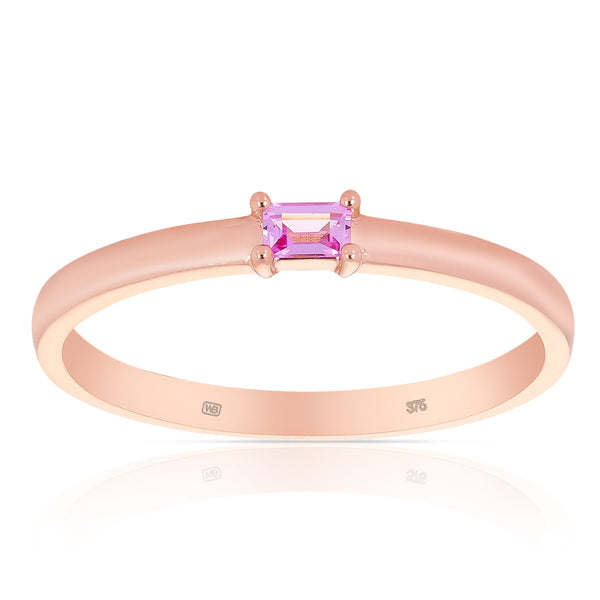 Pink Sapphire Ring in 9ct Rose Gold