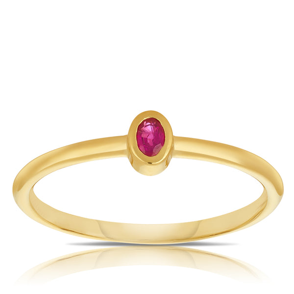 Ruby Dress Ring in 9ct Yellow Gold