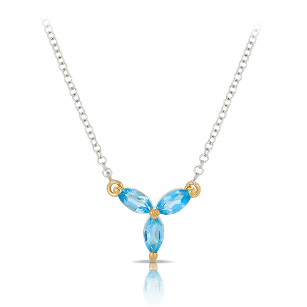 9ct Yellow and White Gold Topaz Necklace