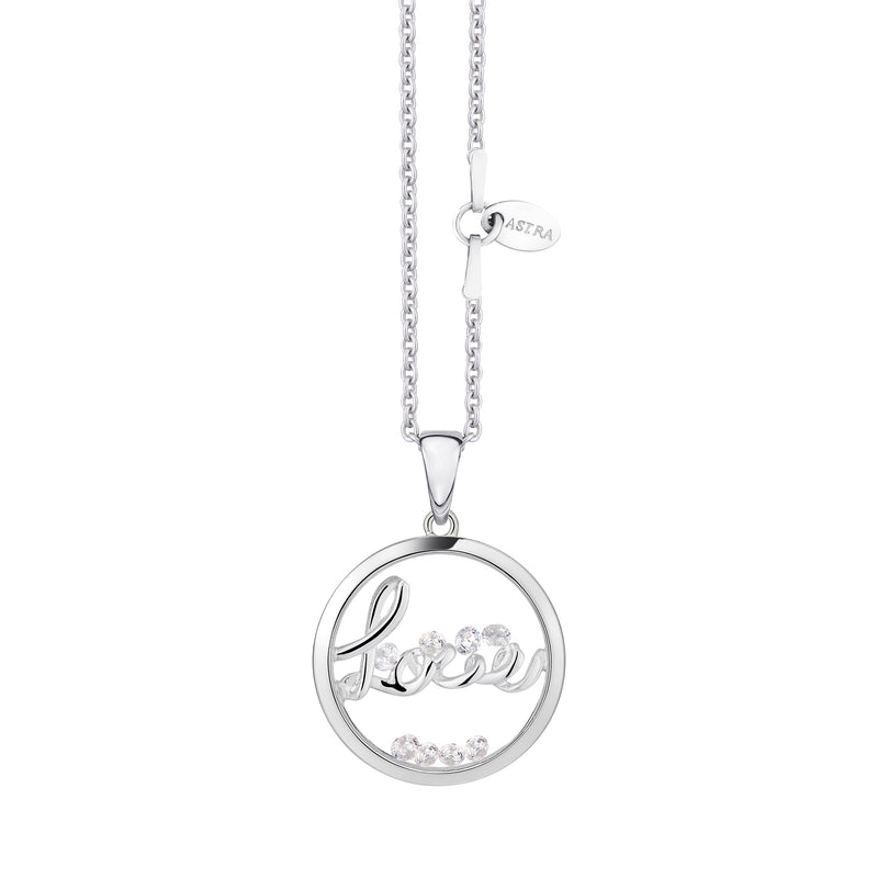 ASTRA Continuous Love Cubic Zirconia Necklace in Sterling Silver