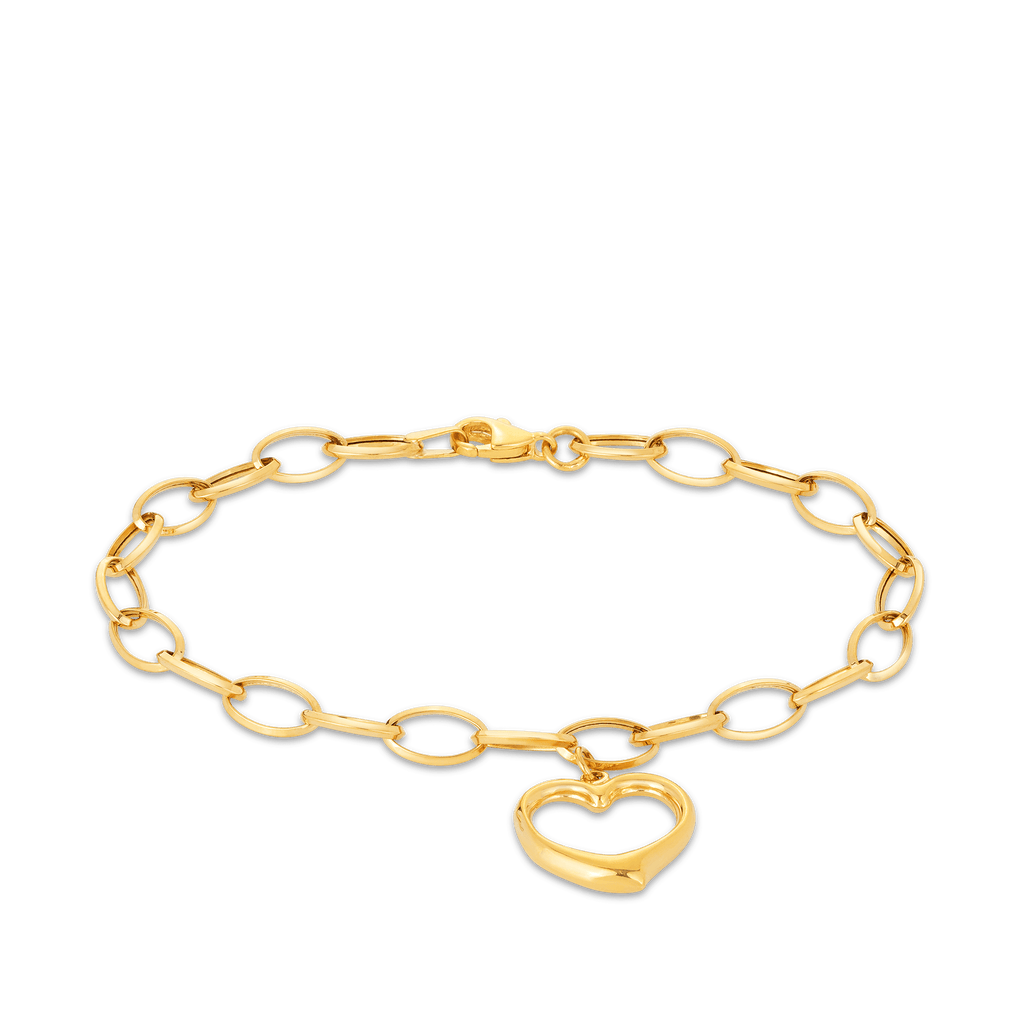 925 Sterling Silver CZ Adorn Heart Charm Bracelet For Women BR1340R  JOCBR1340R