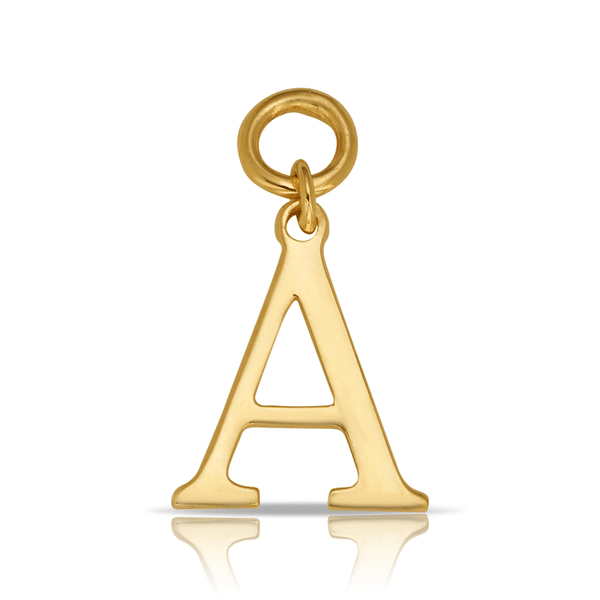 Beyond Time Gold Plated Initial Drop Charm in Sterling Silver - Wallace Bishop