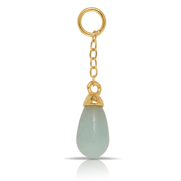 Beyond Time Sterling Silver & Gold Plated Amazonite Drop Charm - Wallace Bishop