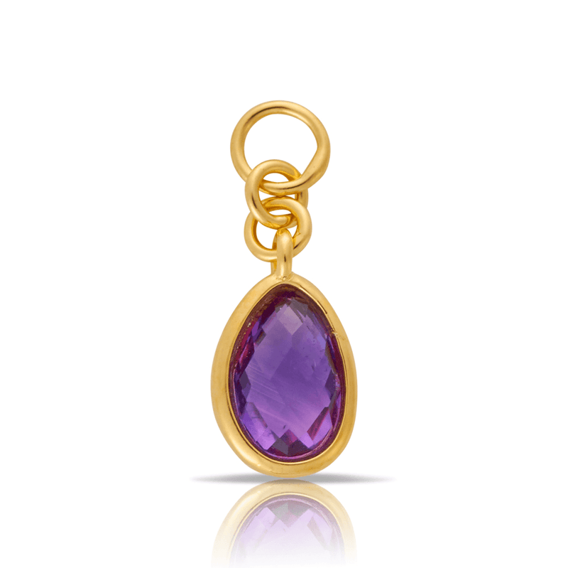 Beyond Time Sterling Silver & Gold Plated Amethyst Drop Charm - Wallace Bishop