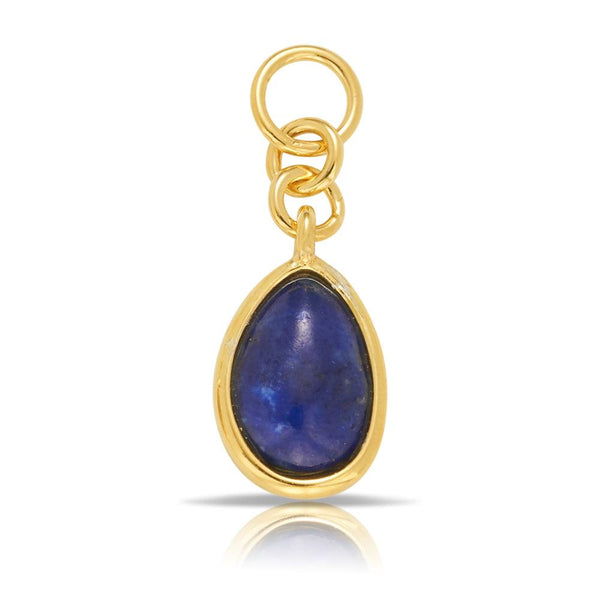 Beyond Time Sterling Silver & Gold Plated Blue Lapis Drop Charm - Wallace Bishop