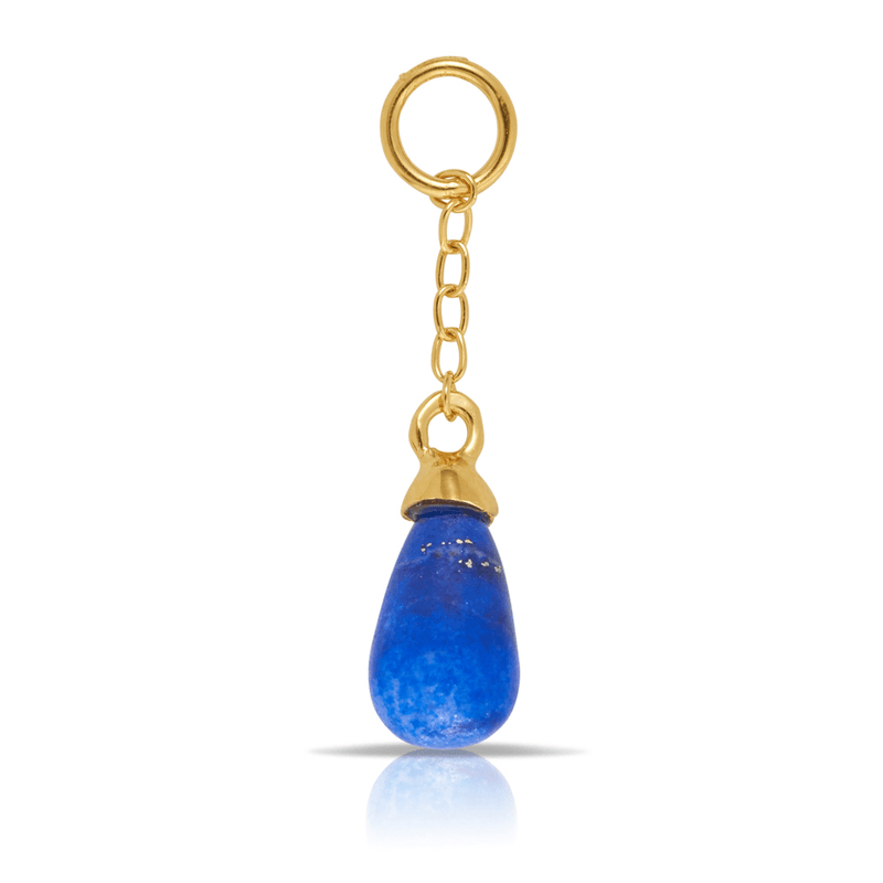 Beyond Time Sterling Silver & Gold Plated Blue Lapis Drop Charm - Wallace Bishop