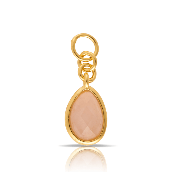 Beyond Time Sterling Silver & Gold Plated Dark Rose Quartz Drop Charm - Wallace Bishop