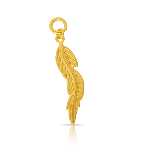 Beyond Time Sterling Silver & Gold Plated Feather Charm - Wallace Bishop