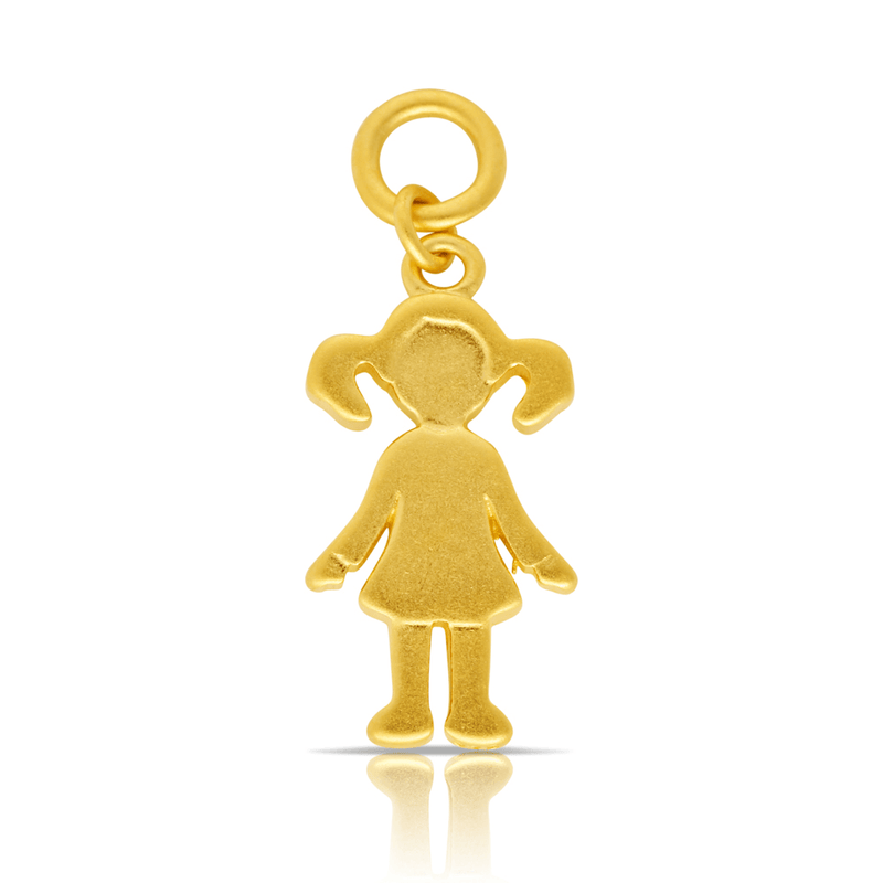Beyond Time Sterling Silver & Gold Plated Girl Charm - Wallace Bishop