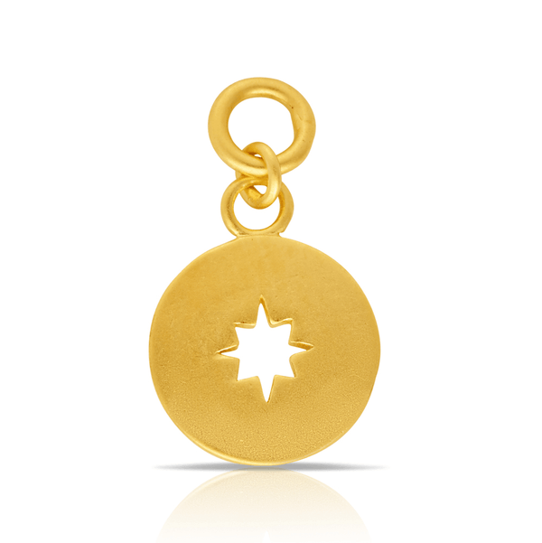 Beyond Time Sterling Silver & Gold Plated Round Star Charm - Wallace Bishop