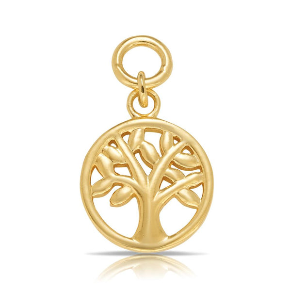 Beyond Time Sterling Silver & Gold Plated Tree of Life Drop Charm - Wallace Bishop