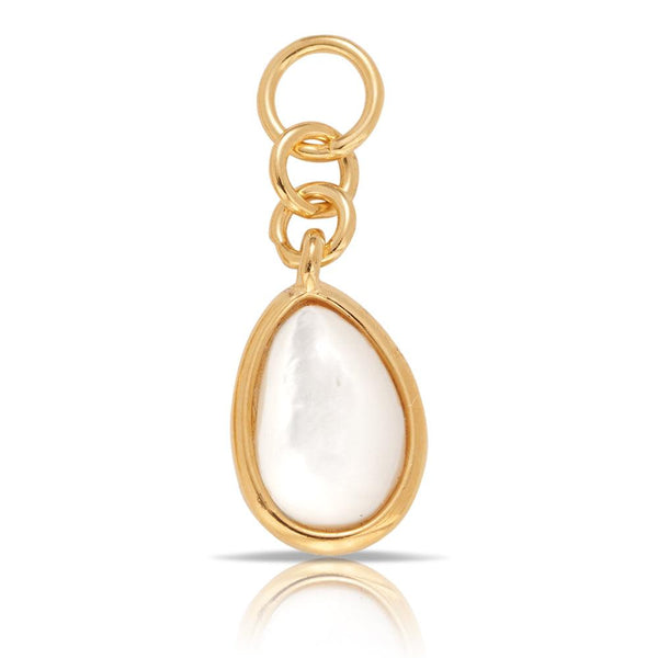 Beyond Time Sterling Silver & Gold Plated White Mother of Pearl Drop Charm - Wallace Bishop