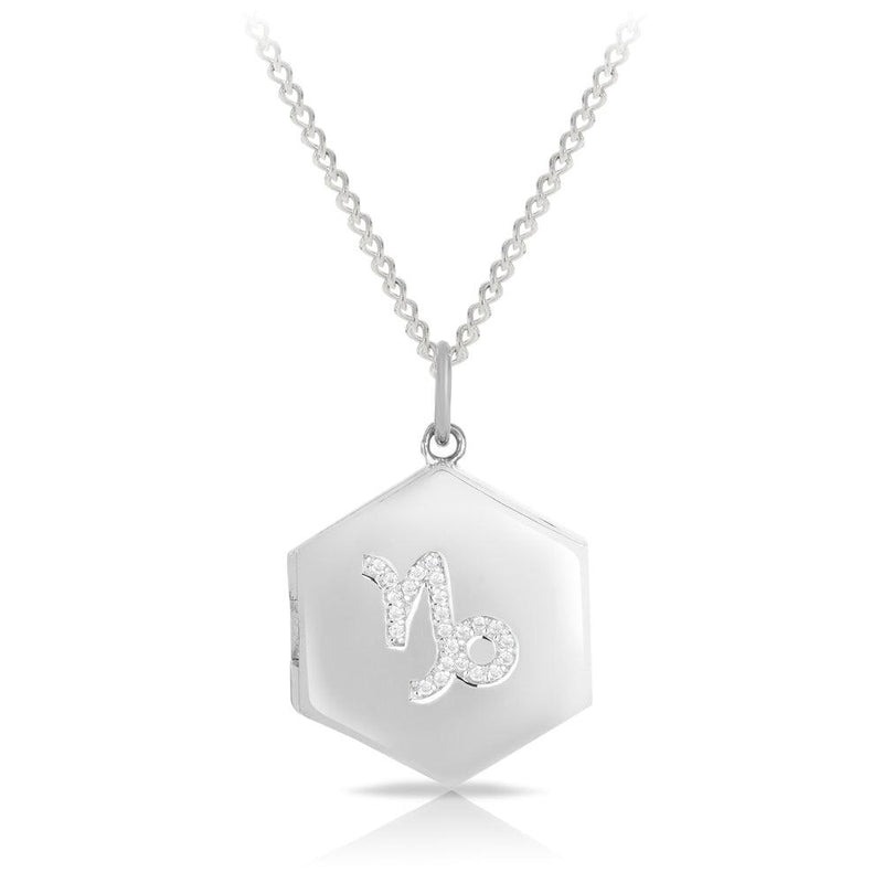 Capricorn Locket Pendant in Sterling Silver - Wallace Bishop