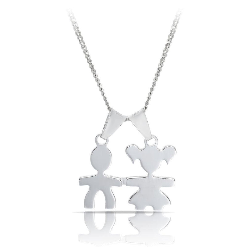 Children's Boy & Girl Pendant in Sterling Silver - Wallace Bishop