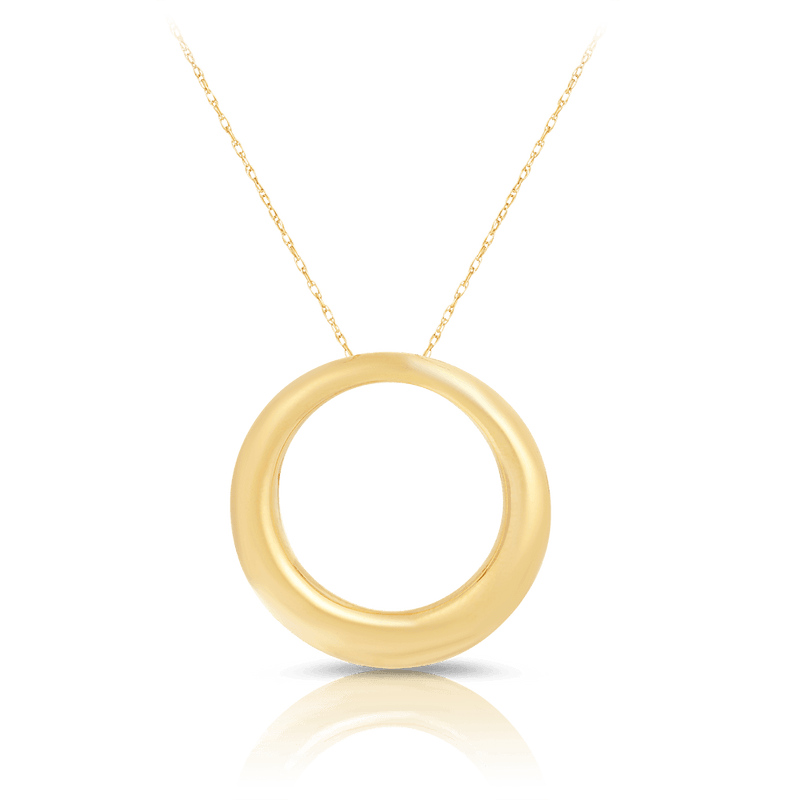 9ct Gold Glitter Circle Necklace - R8753 | F.Hinds Jewellers