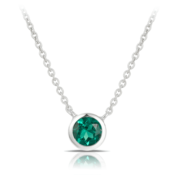 Created Emerald Necklace in Sterling Silver - Wallace Bishop