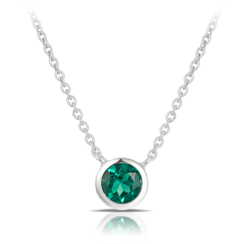 Created Emerald Necklace in Sterling Silver - Wallace Bishop
