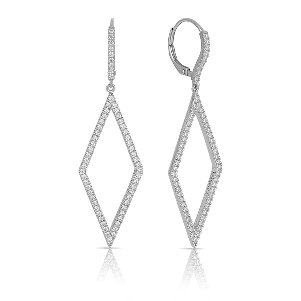 Cubic Zirconia Drop Triangle Earrings in Sterling Silver - Wallace Bishop