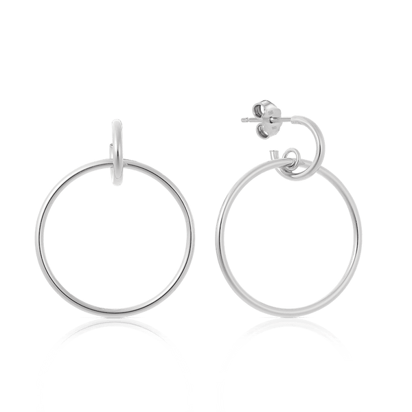 Double Hoop Earrings in Sterling Silver - Wallace Bishop